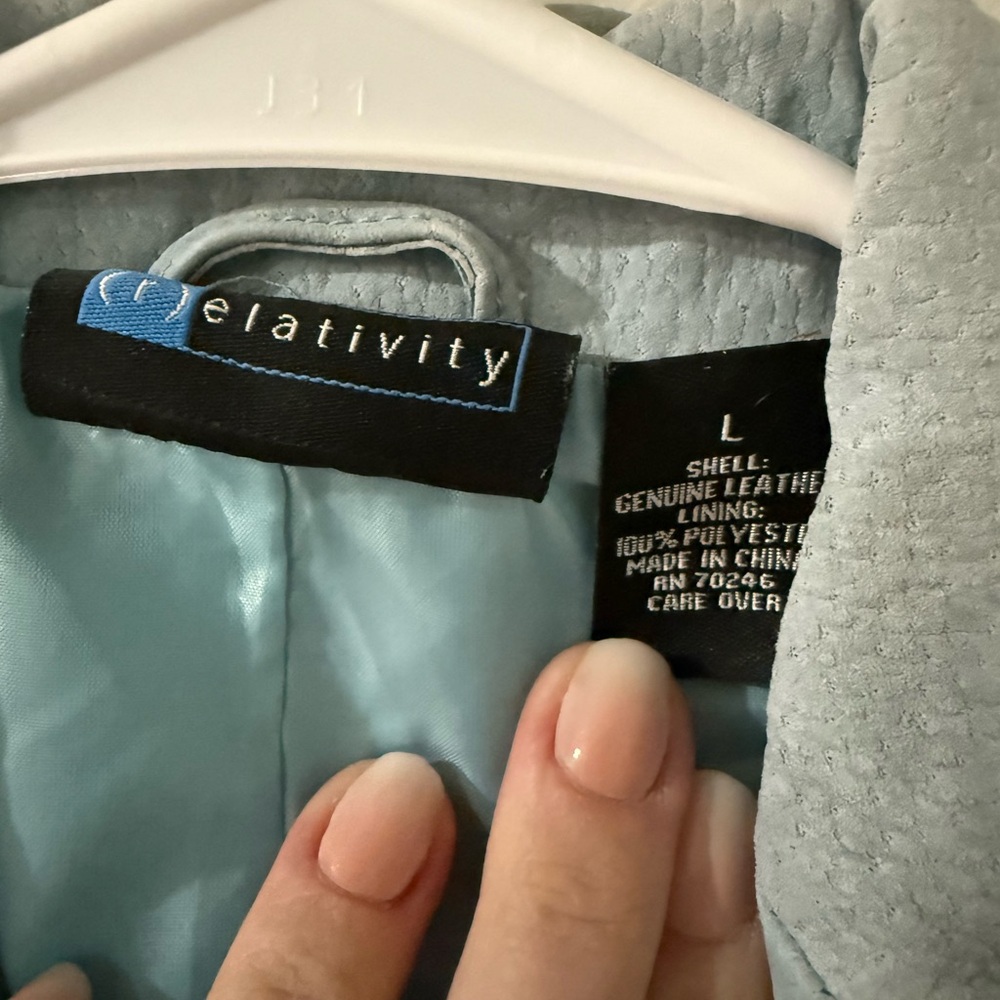Relativity Light Blue Leather Jacket - image 2